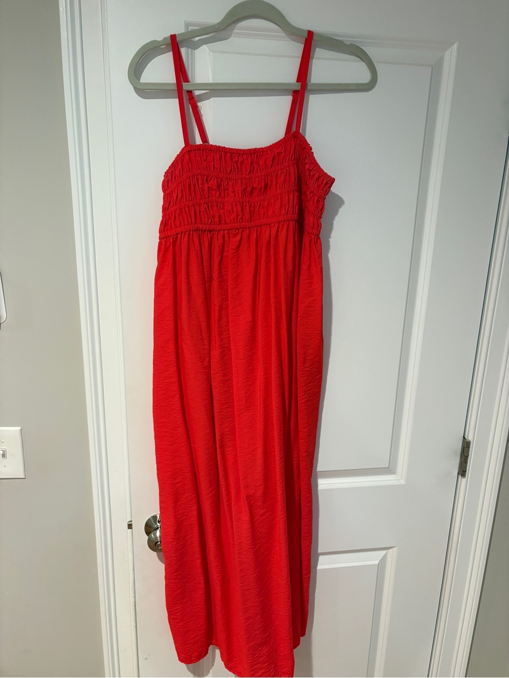 a new day Red Smocked Strappy Maxi Dress for Women